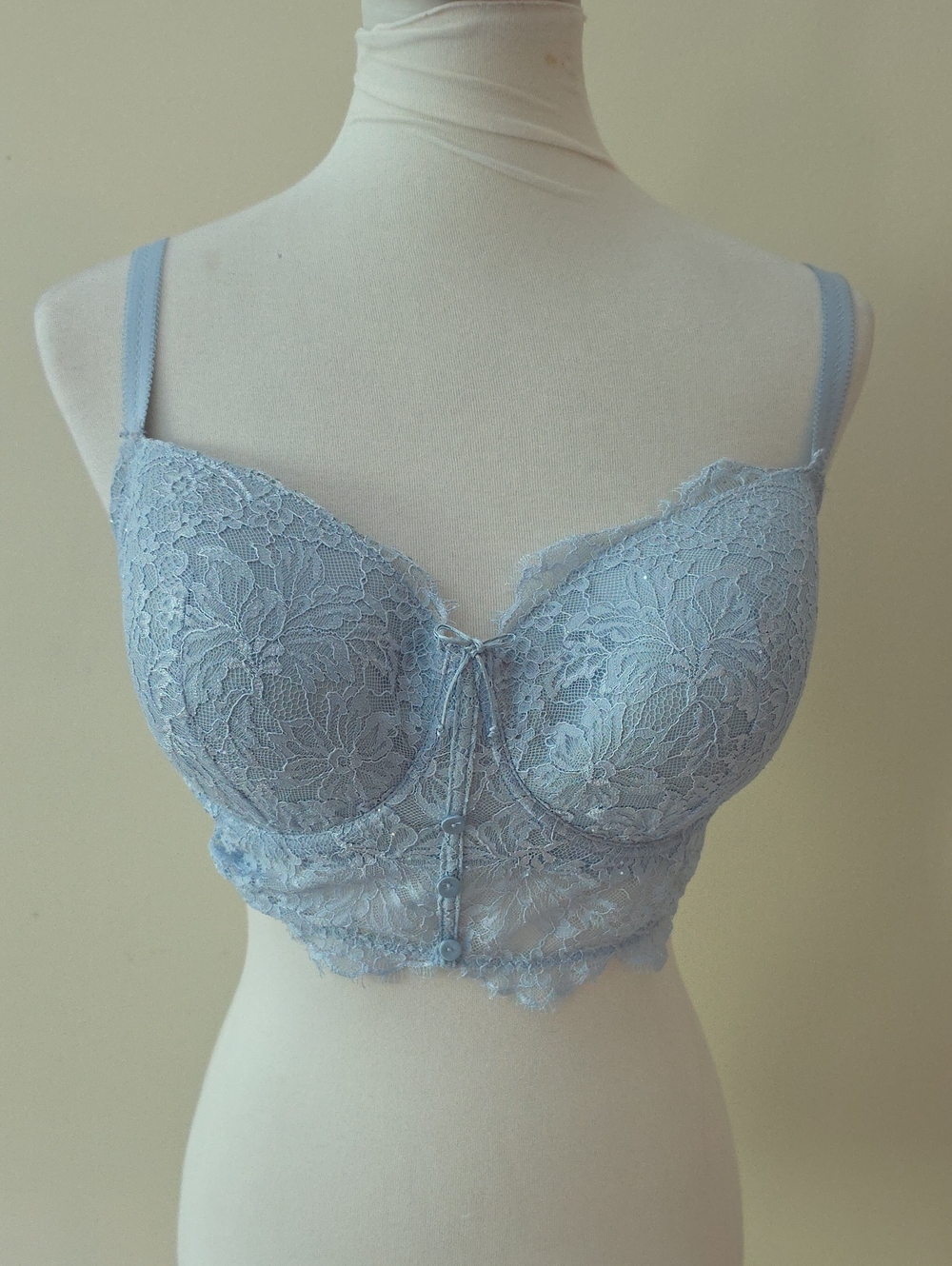 Eac Light Blue Lace Longline Bralette - Women Intimates